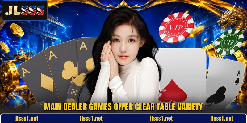 Main dealer games offer clear table variety