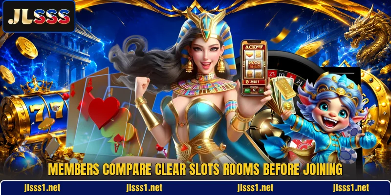 Members compare clear slots rooms before joining