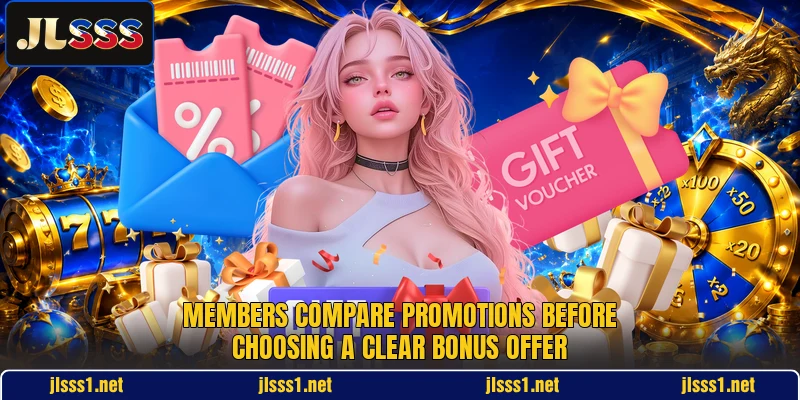 Members compare promotions before choosing a clear bonus offer