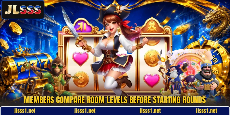 Members compare room levels before starting rounds
