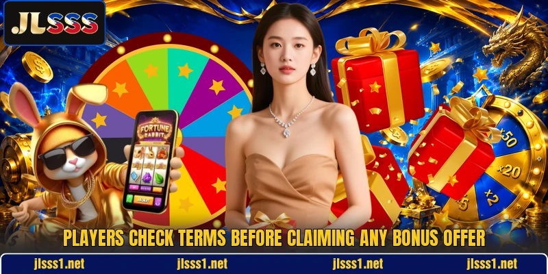 Players check terms before claiming any bonus offer