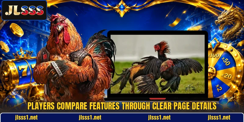 Players compare features through clear page details Players compare features through clear page details