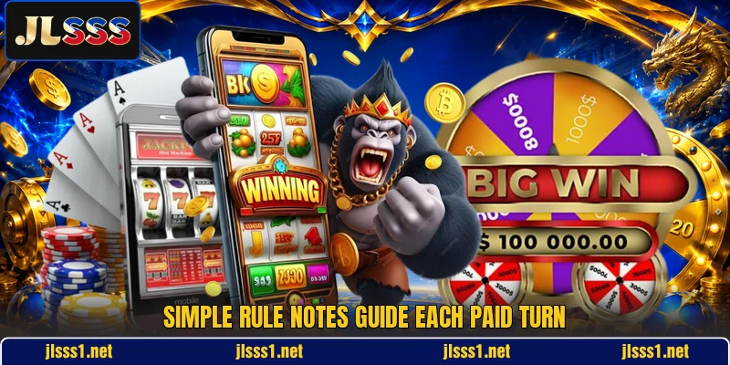 Simple rule notes guide each paid turn
